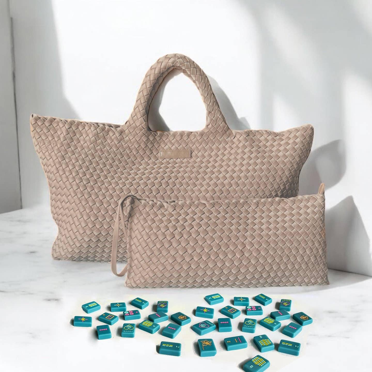 Fawn Woven Mahjong Tote